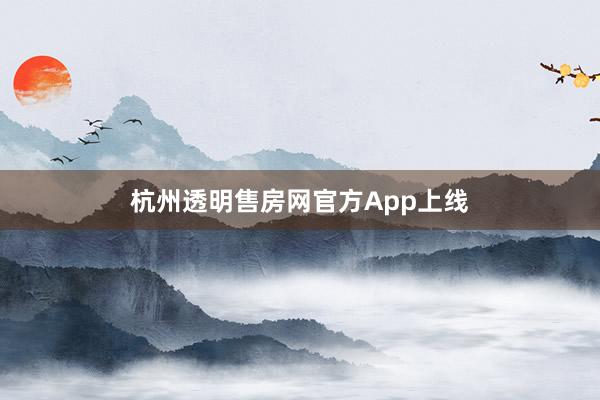 杭州透明售房网官方App上线